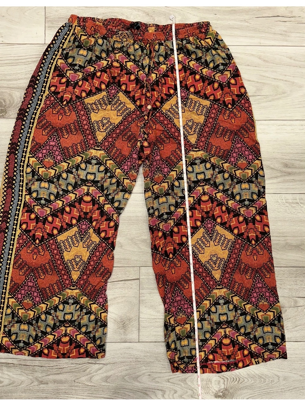 Cynthia Rowley Woman 1X Geometric Print Wide-Leg Rayon Pants